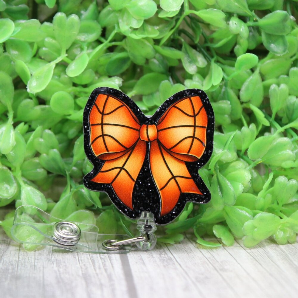 Basketball Bow Badge/ID Holder Reel